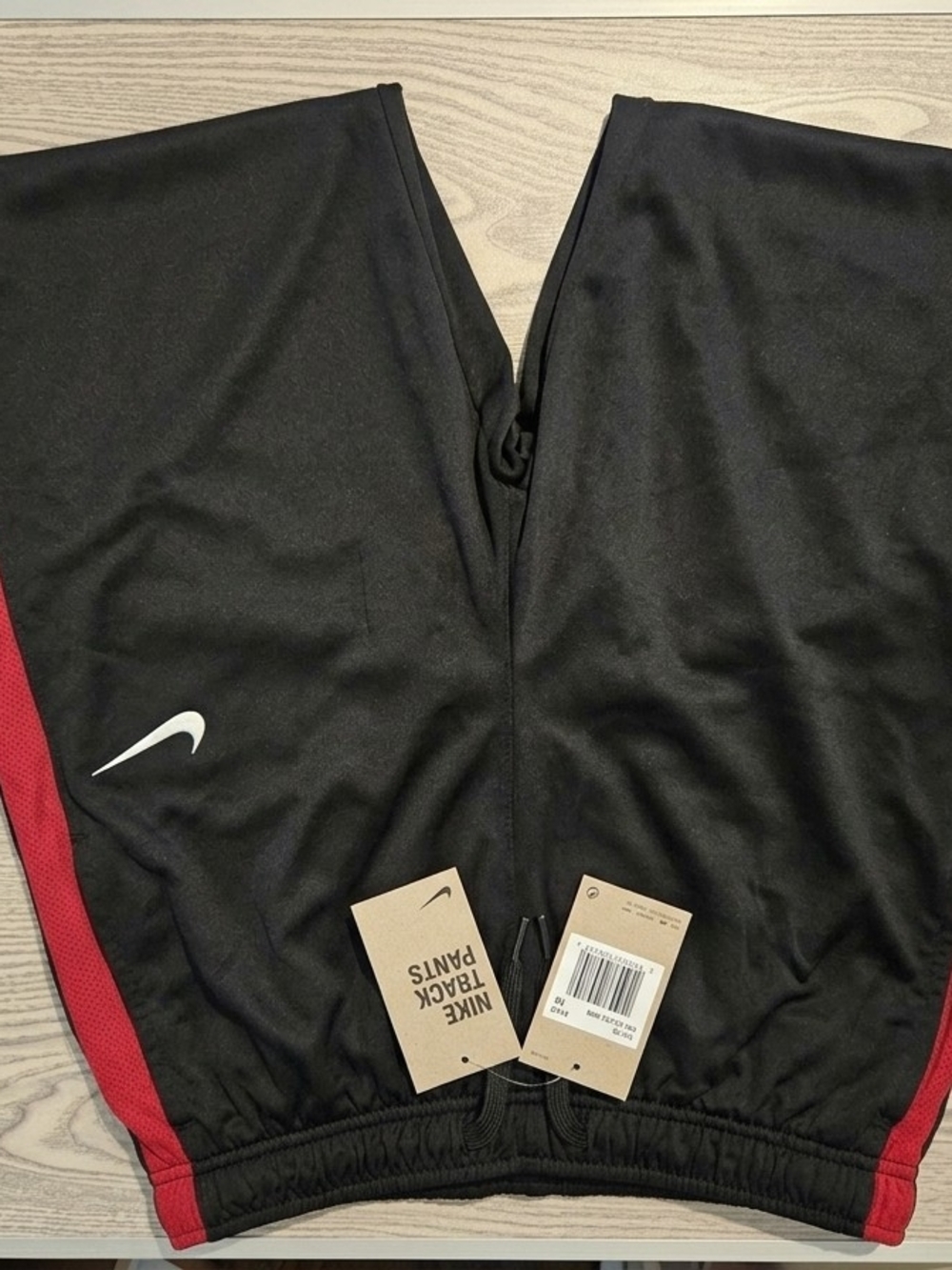 Nike Black Track Pants with Red Side Panels